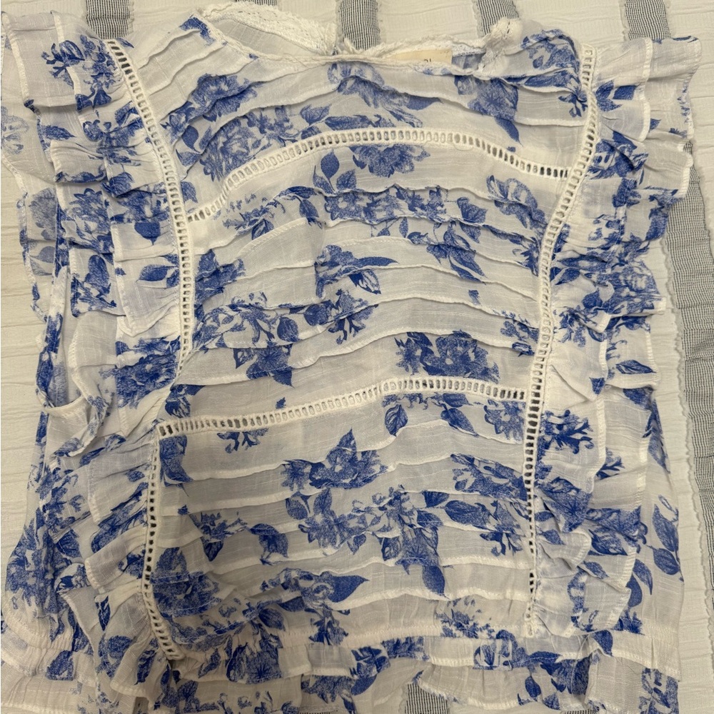 The Vintage Shop Blue Floral Top